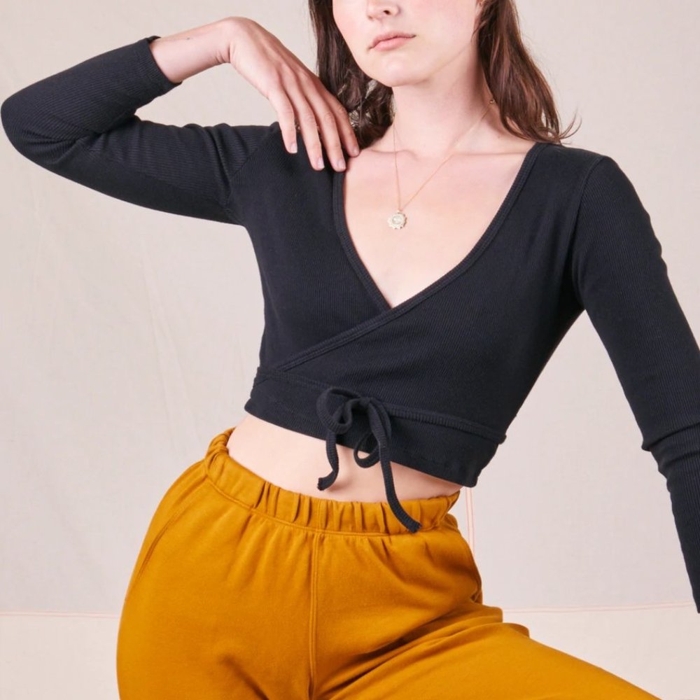 Big Bud Press Wrap Top - Basic Black - Size 3  (S/M)